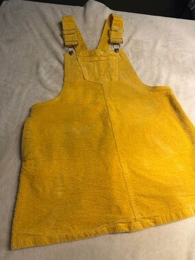 J for Justify Bright Yellow Corduroy Overall Dress